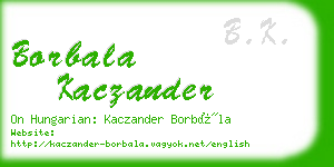 borbala kaczander business card